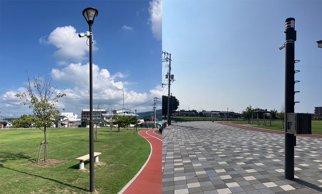 公園内に設置された防犯カメラ