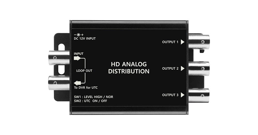 AHD/CVBS対応映像4分配器